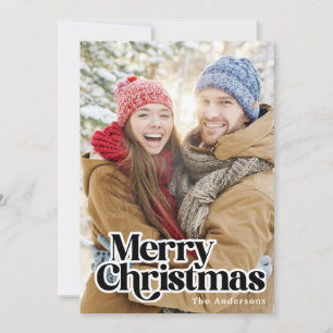 Tarjeta fotográfica de Navidad Retro Family
