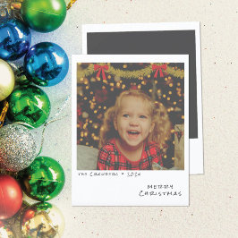 Tarjeta fotográfica de Navidad retro - Garland dor