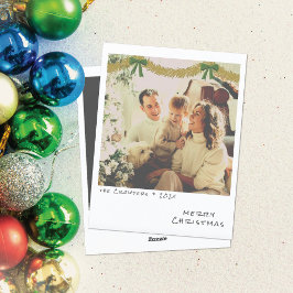 Tarjeta fotográfica de Navidad retro - Garland dor