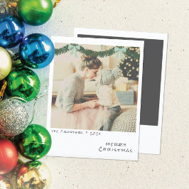 Tarjeta fotográfica de Navidad retro - Garland ver