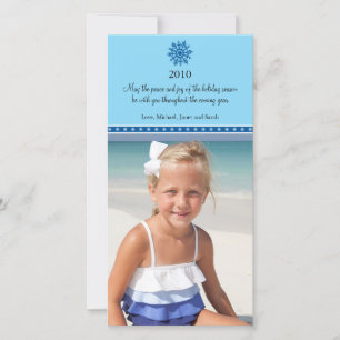 Tarjeta fotográfica de Navidad Snowflake