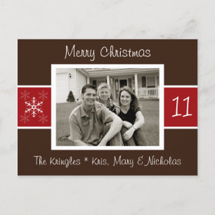 Tarjeta fotográfica de Navidad Snowflake