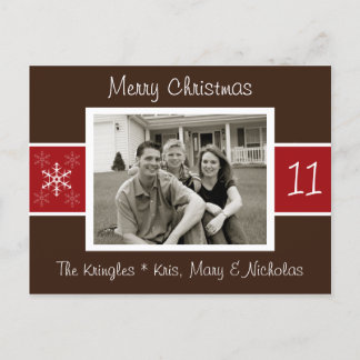 Tarjeta fotográfica de Navidad Snowflake