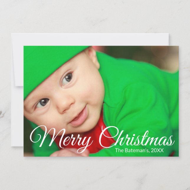 Tarjeta fotográfica de navidad superior (Anverso)