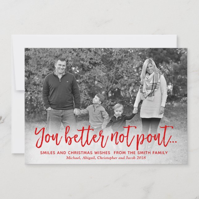 Tarjeta fotográfica de Navidad, tarjeta de vacacio (Anverso)