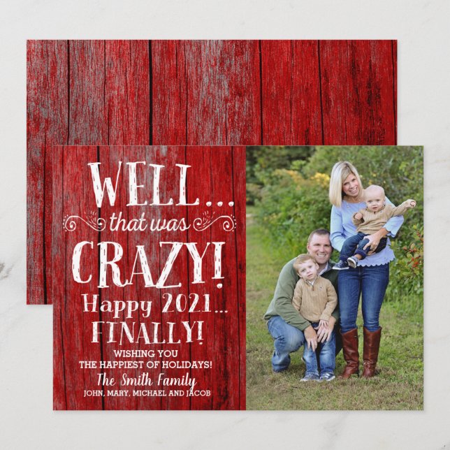 Tarjeta fotográfica de Navidad, tarjeta de vacacio (Anverso / Reverso)