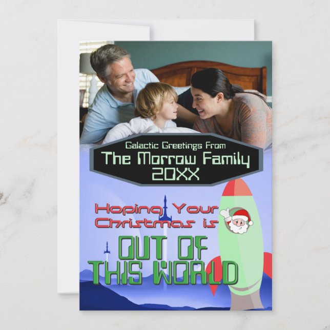 Tarjeta Fotográfica De navidades En El Espacio (Anverso)