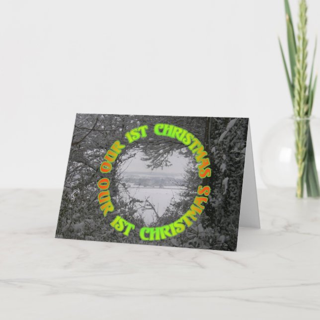 Tarjeta fotográfica de nieve de nuestros primeros  (Anverso)