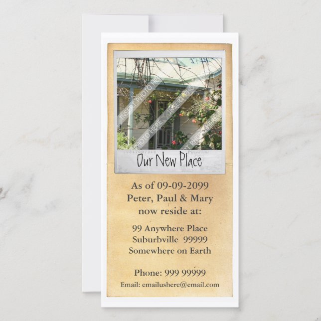 Tarjeta fotográfica de notificación de dirección d (Anverso)