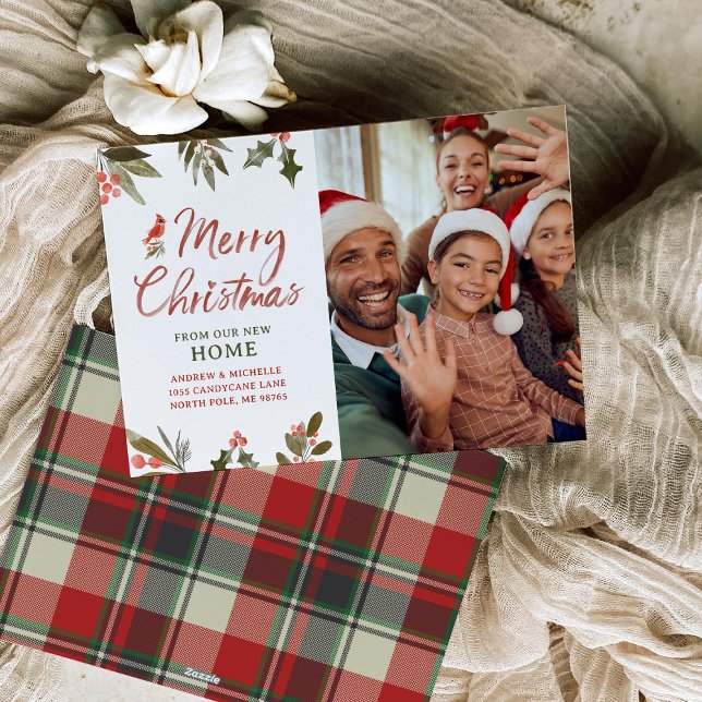 Tarjeta fotográfica de nueva dirección de navidad (Subido por el creador)