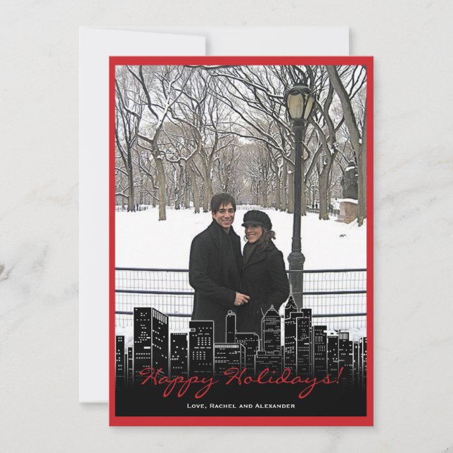 Tarjeta fotográfica de Nueva York para navidades (Anverso)