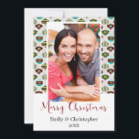 Tarjeta fotográfica de Ornamentos de Árbol de Navi<br><div class="desc">Tarjeta de felicitación fotográfica de ornamentos antiguos o clásicos de la bombilla del árbol de Navidad. Esta carta de fotos de Rustic Christmas Tree Ornaments es perfecta para una tarjeta de Navidades familiares. Puede actualizar y personalizar su nombre cada año en la parte delantera de la tarjeta.</div>