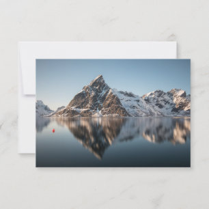 Tarjeta fotográfica de paisaje de la montaña Lofot