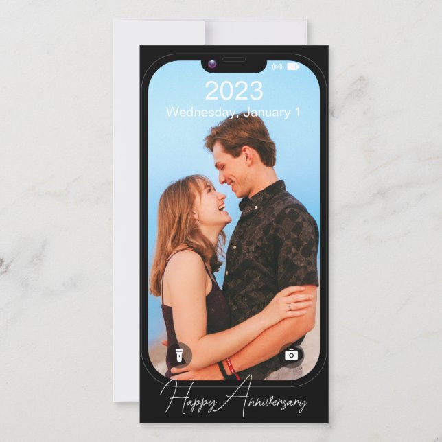 Tarjeta fotográfica de pantalla de bloqueo telefón (Anverso)