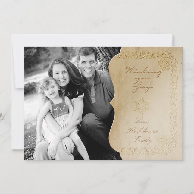 Tarjeta fotográfica de papel antiguo XMAS para Nav (Anverso)