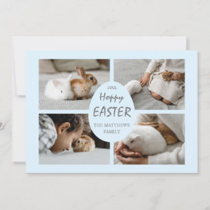Tarjeta fotográfica de pascua de amapola. Fondo az