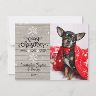 Tarjeta fotográfica de perro para Navidades de fla