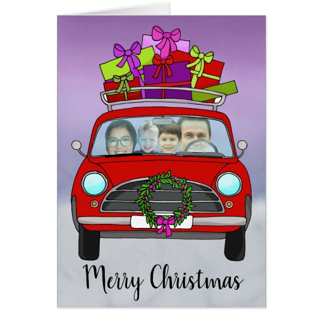 Tarjeta fotográfica de personalizable de Navidades (Frente)
