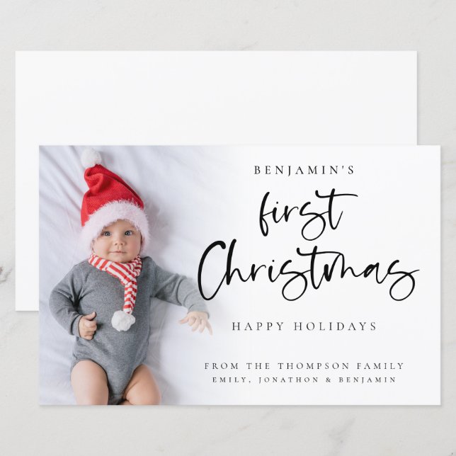 Tarjeta fotográfica de Personalizado de Navidades  (Anverso / Reverso)
