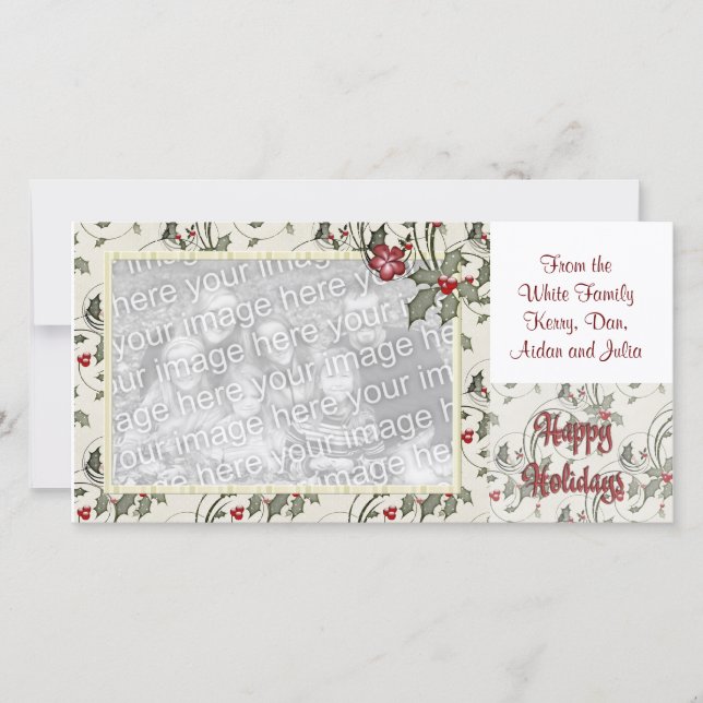 Tarjeta fotográfica de Personalizado navideño KRW  (Anverso)