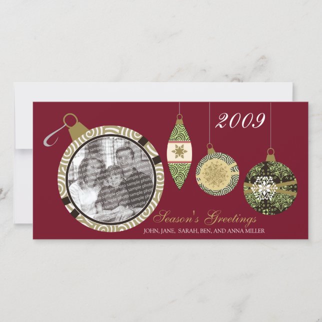 Tarjeta fotográfica de personalizado Ornament Holi (Anverso)