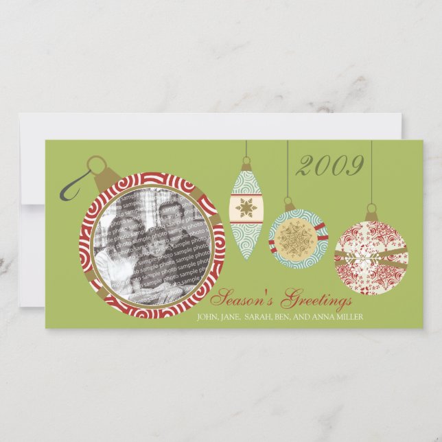 Tarjeta fotográfica de personalizado Ornament Holi (Anverso)