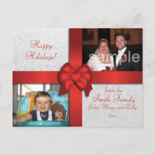 Tarjeta fotográfica de Personalizado Red Bow