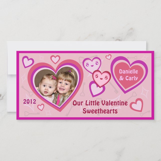 Tarjeta fotográfica de personalizado Valentine Kaw (Anverso)