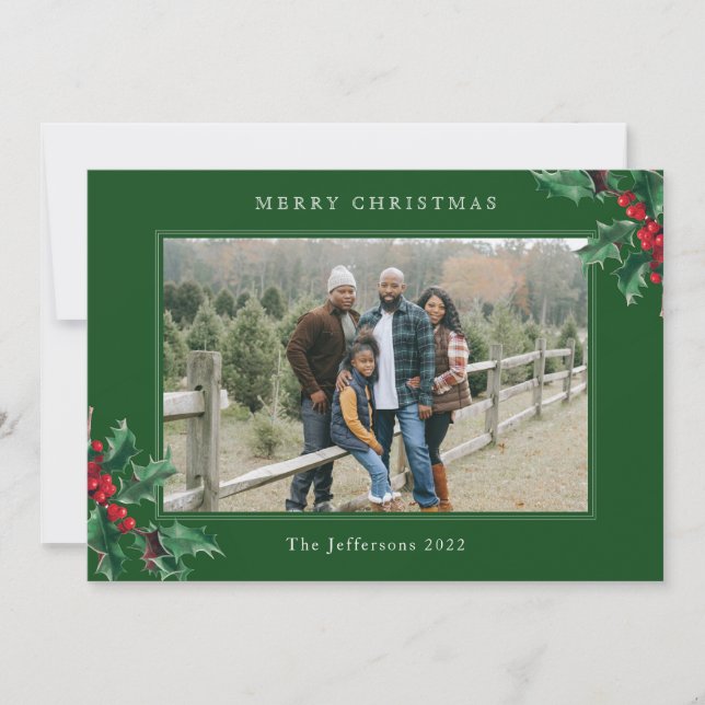 Tarjeta fotográfica de Personalizado verde de Feli (Anverso)