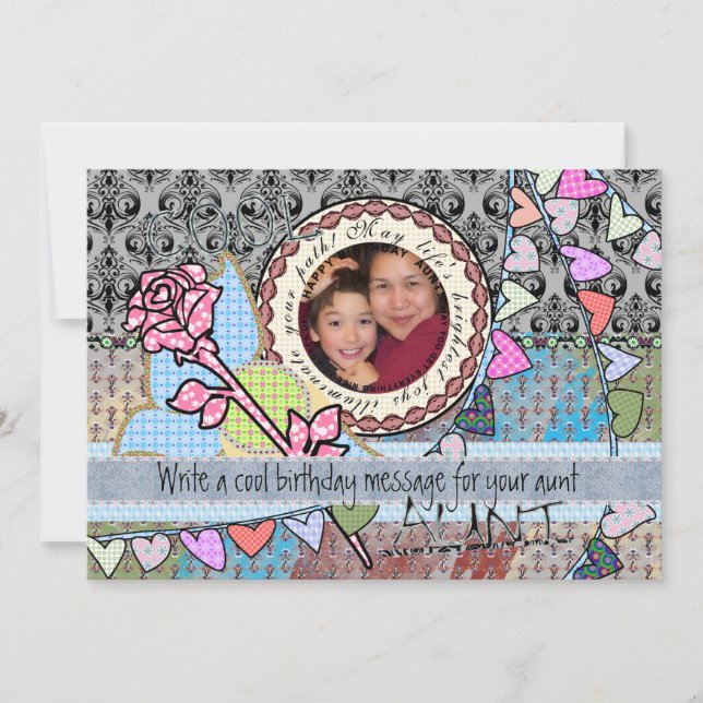 Tarjeta fotográfica de plantilla de cumpleaños div (Anverso)