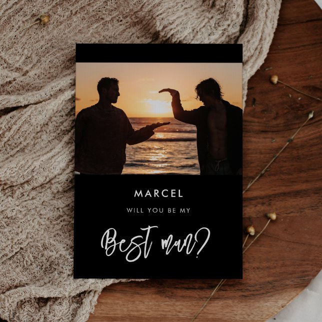 Tarjeta fotográfica de propuesta de Best man negro (Subido por el creador)