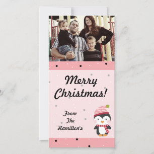 Tarjeta FOTOGRÁFICA de puntos de polka para 4 pers