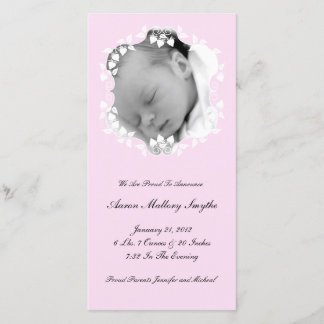 Tarjeta fotográfica de Recién nacido de Chica rosa