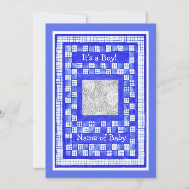 Tarjeta fotográfica de Recién nacido de personaliz (Anverso)