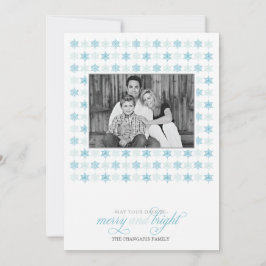 Tarjeta fotográfica de regalo azul retro