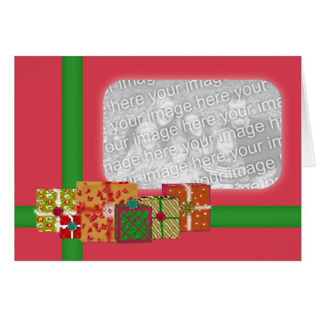 Tarjeta fotográfica de regalos de vacaciones (Anverso (Horizontal))