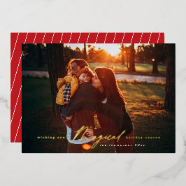 Tarjeta fotográfica de Relieve metalizado dorado d