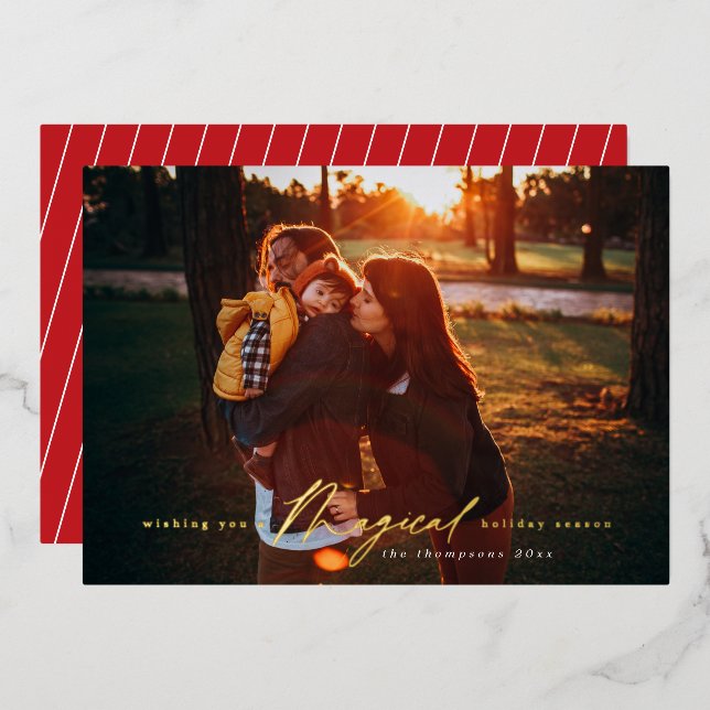 Tarjeta fotográfica de Relieve metalizado dorado d (Anverso/Reverso)