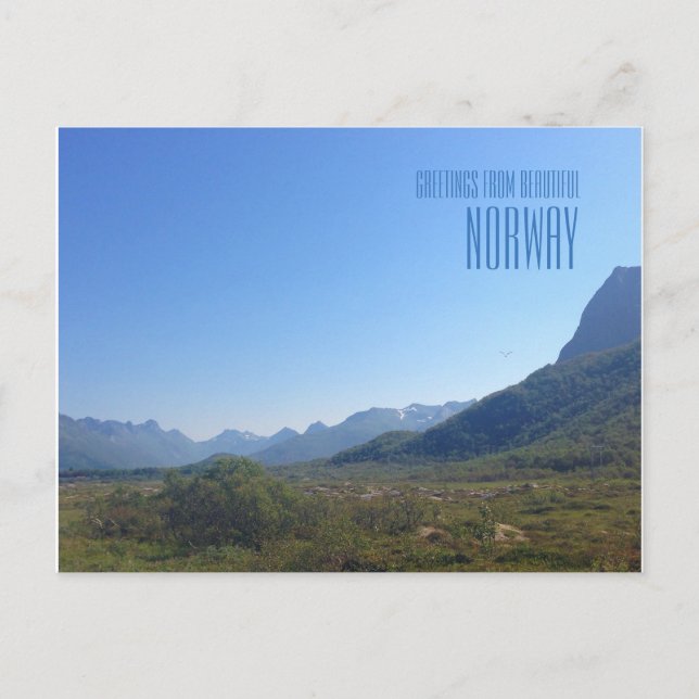 Tarjeta fotográfica de saludos desde Noruega (Anverso)