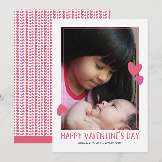 Tarjeta fotográfica de San Valentín de Corazones B (Anverso / Reverso)