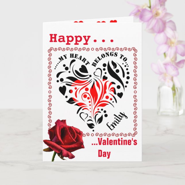 Tarjeta fotográfica de San Valentín de diseño card (Orquídea)