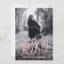 Tarjeta fotográfica de San Valentín de oro cepilla