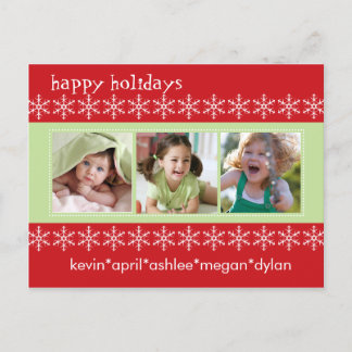 Tarjeta fotográfica de Snowflake Happy Holiday