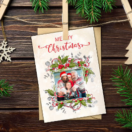 Tarjeta fotográfica de sucursal Holly para navidad