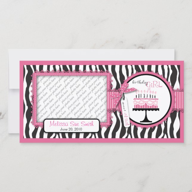 Tarjeta fotográfica de torta de cumpleaños silvest (Anverso)