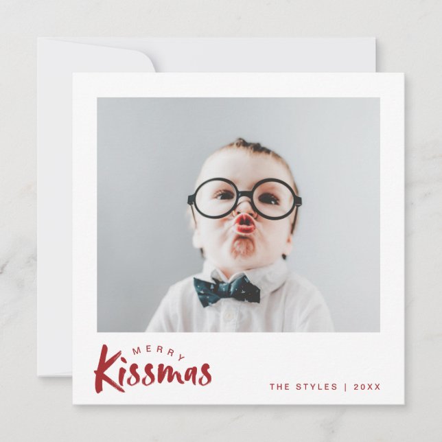 Tarjeta fotográfica de vacaciones | Beso clásico d (Anverso)