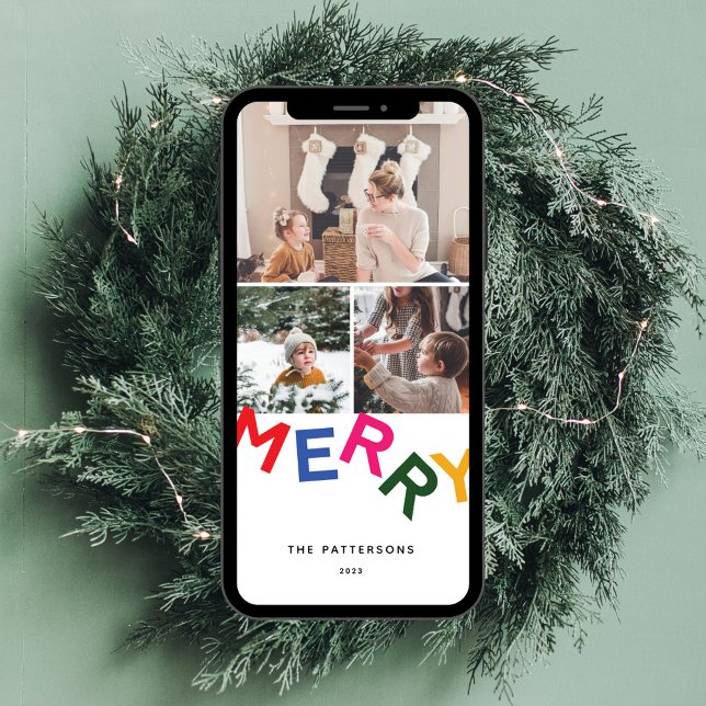 Tarjeta fotográfica de vacaciones con letras alegr (Subido por el creador)