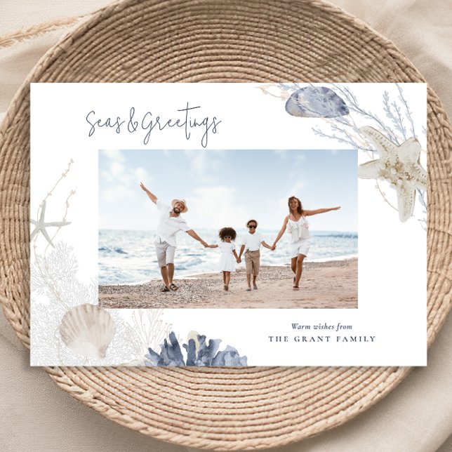 Tarjeta fotográfica de vacaciones costeras de Mare (Seas & Greetings Coastal Holiday Photo Card)