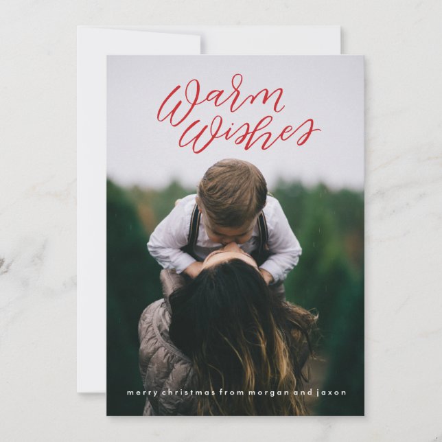 Tarjeta fotográfica de vacaciones de caligrafía (Anverso)