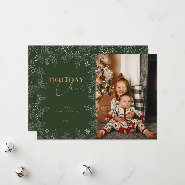 Tarjeta fotográfica de vacaciones de invierno con  (Anverso/Reverso In Situ)